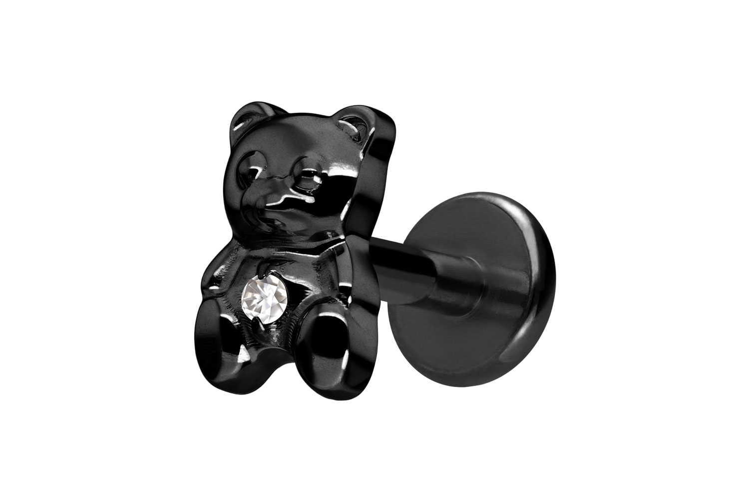 Titan Labret Piercing mit Innengewinde TEDDYBÄR